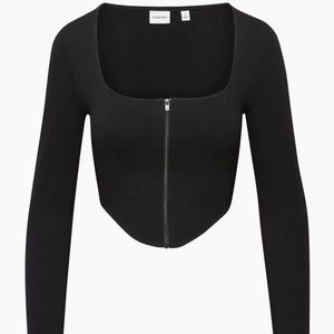 Aritzia zip up bustier top